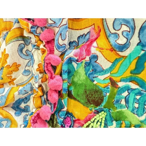 NWT Antica Sartoria By Giacomo Cinque Off-Shoulder Crop Top Beaded Floral Detail - Picture 8 of 12